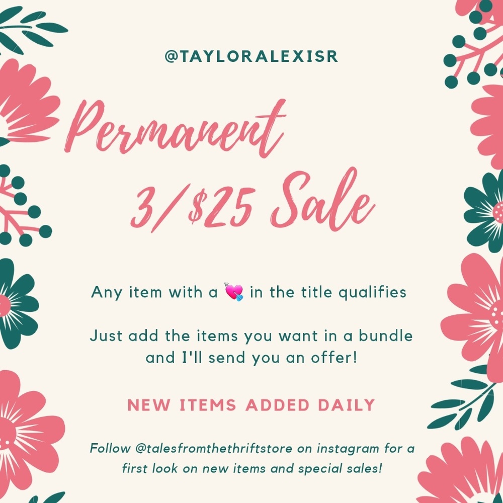 Sale 3/$25 - Picture 1 of 1